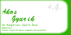 akos gyurik business card