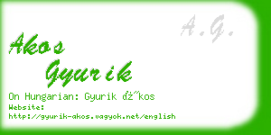 akos gyurik business card